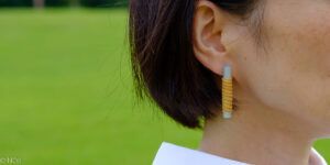 コットー竹編組の耳飾りー