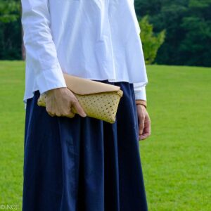 ティズ−竹と革のクラッチバッグー