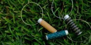 網代編み竹製ピアス「プリル」